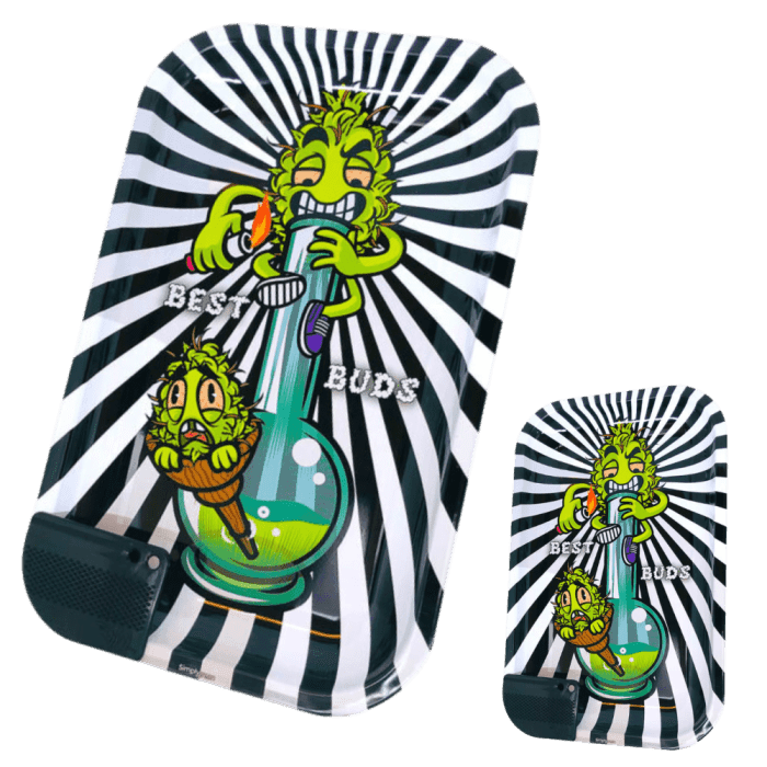 Elegante Bandeja Fumame Best Buds vacía, destacando por su diseño sofisticado y minimalista, perfecta para personalizar tu experiencia de fumar.