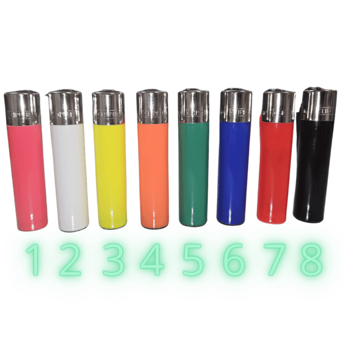 Colección de mecheros Clipper en colores variados.
