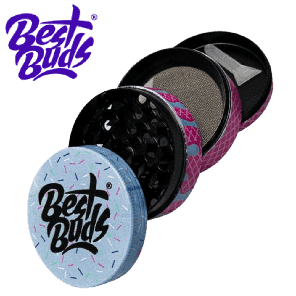 Vista detallada del Grinder Best Buds Gelato Menta&Vallas desmontado.