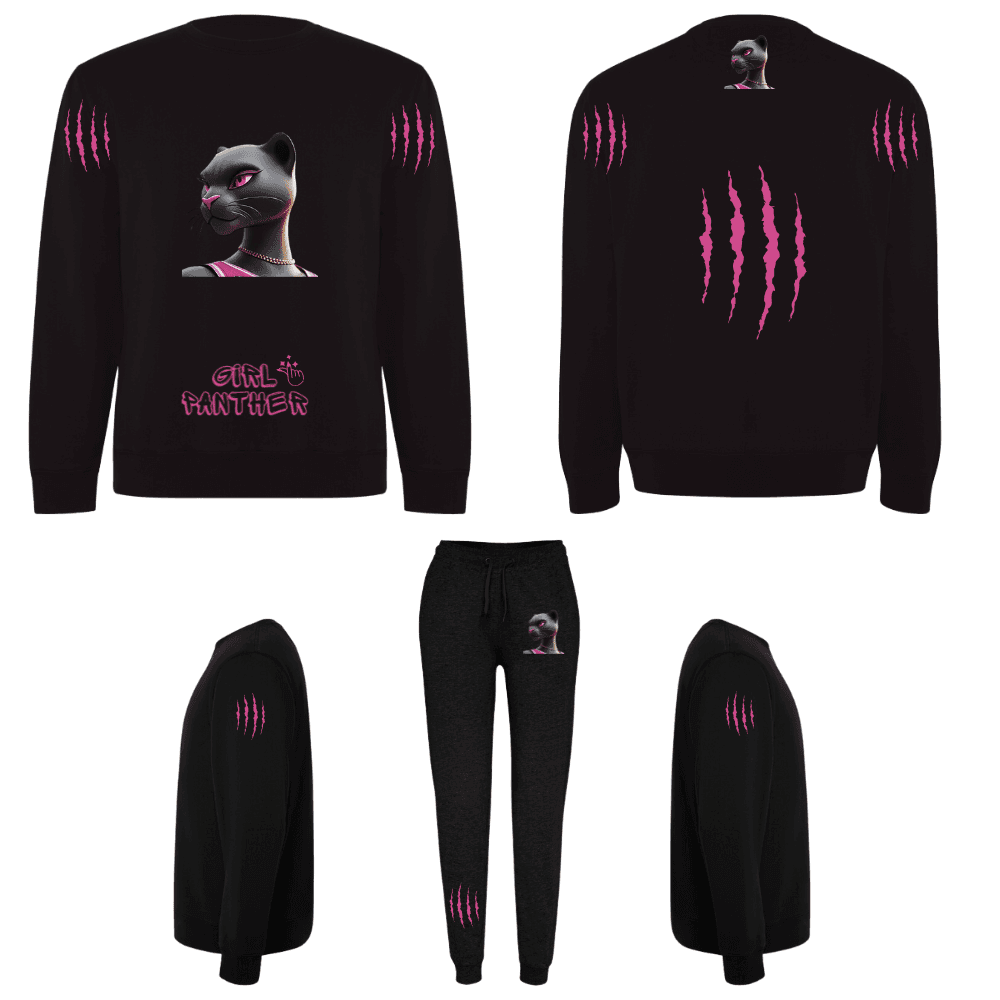 Chándal Girl Panther Negro sin Capucha