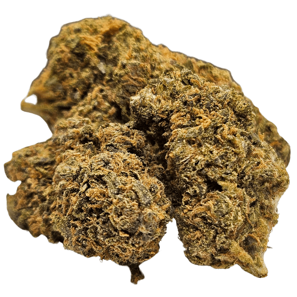 "Flores CBD Pink Lady en fondo negro."